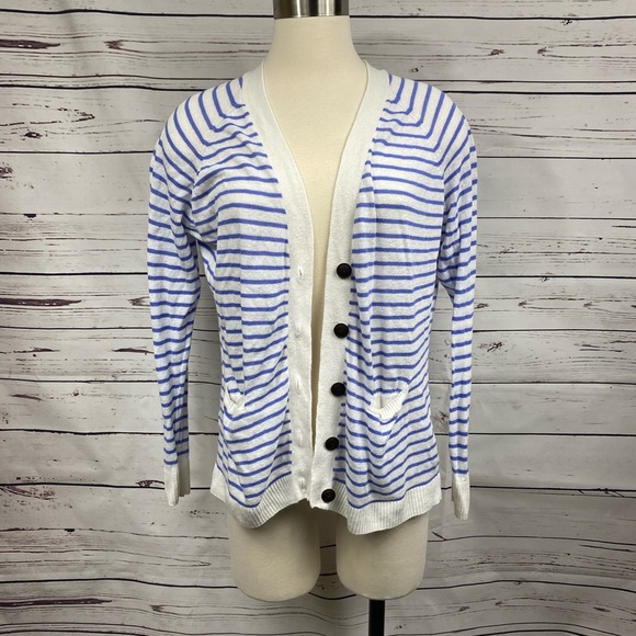 Forever21 White Stripe Cardigan - Picture 1 of 8